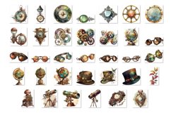 clipart,  watercolor,  clip art bundle,  vintage,  scrapbooking,  steampunk,  accessories,  decorations,