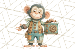 Cute Steampunk Baby Animal Clipart PNG for Printables Product Image 3