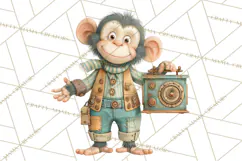 Cute Steampunk Baby Animal Clipart PNG for Printables Product Image 3