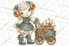 Cute Steampunk Baby Animal Clipart PNG for Printables Product Image 2