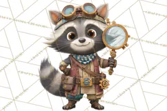 Cute Steampunk Baby Animal Clipart PNG for Printables Product Image 3