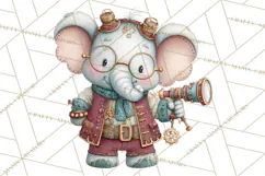 Cute Steampunk Baby Animal Clipart PNG for Printables Product Image 4