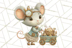 Cute Steampunk Baby Animal Clipart PNG for Printables Product Image 2