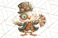 Cute Steampunk Baby Animal Clipart PNG for Printables Product Image 3