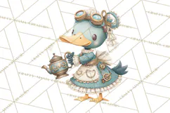 Cute Steampunk Baby Animal Clipart PNG for Printables Product Image 3