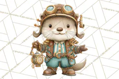 Cute Steampunk Baby Animal Clipart PNG for Printables Product Image 3