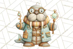 Cute Steampunk Baby Animal Clipart PNG for Printables Product Image 4