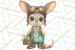 Cute Steampunk Baby Animal Clipart PNG for Printables Product Image 5