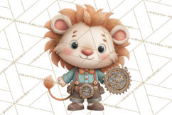 Cute Steampunk Baby Animal Clipart PNG for Printables Product Image 2