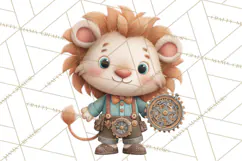 Cute Steampunk Baby Animal Clipart PNG for Printables Product Image 2