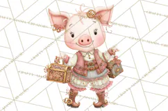 Cute Steampunk Baby Animal Clipart PNG for Printables Product Image 5