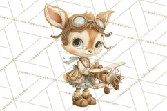 Cute Steampunk Baby Animal Clipart PNG for Printables Product Image 3