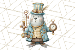 Cute Steampunk Baby Animal Clipart PNG for Printables Product Image 4
