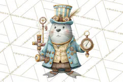 Cute Steampunk Baby Animal Clipart PNG for Printables Product Image 4