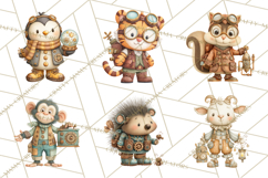 Cute Steampunk Baby Animal Clipart PNG for Printables Product Image 3