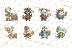 Cute Steampunk Baby Animal Clipart PNG for Printables Product Image 4