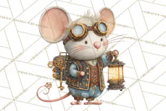 Cute Steampunk Baby Animal Clipart PNG for Printables Product Image 2