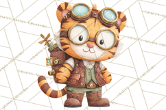 Cute Steampunk Baby Animal Clipart PNG for Printables Product Image 5