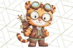 Cute Steampunk Baby Animal Clipart PNG for Printables Product Image 5