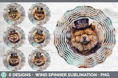 Bundle of six Watercolor Chow Chows Wind Spinner designs.