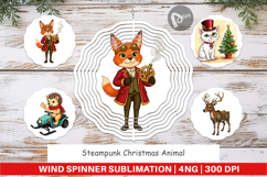 Wind Spinner Steampunk Christmas Animals Product Image 1