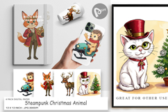 Digital Paper Steampunk Christmas Animals Product Image 1