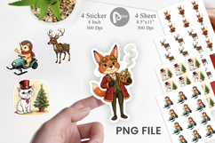 Steampunk Christmas Animals Sticker Product Image 1