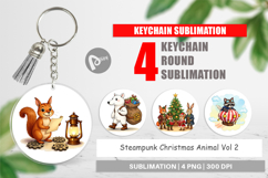Keychain Steampunk Christmas Animals Product Image 1