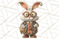 Steampunk Christmas Clipart Santa Elf Reindeer Ornaments Product Image 4