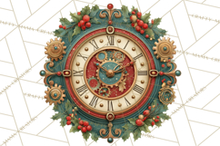 Steampunk Christmas Clipart Santa Elf Reindeer Ornaments Product Image 5