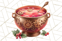 Steampunk Christmas Clipart Santa Elf Reindeer Ornaments Product Image 5