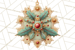 Steampunk Christmas Clipart Santa Elf Reindeer Ornaments Product Image 4