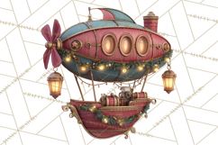 Steampunk Christmas Clipart Santa Elf Reindeer Ornaments Product Image 5