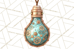 Steampunk Christmas Clipart Santa Elf Reindeer Ornaments Product Image 5