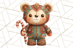 Steampunk Christmas Clipart Santa Elf Reindeer Ornaments Product Image 2