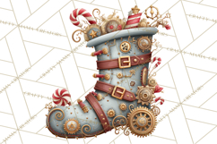 Steampunk Christmas Clipart Santa Elf Reindeer Ornaments Product Image 3