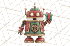 Steampunk Christmas Clipart Santa Elf Reindeer Ornaments Product Image 3