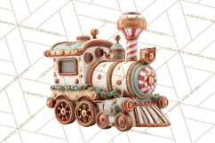 Steampunk Christmas Clipart Santa Elf Reindeer Ornaments Product Image 4