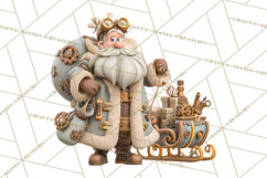 Steampunk Christmas Clipart Santa Elf Reindeer Ornaments Product Image 2
