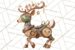 Steampunk Christmas Clipart Santa Elf Reindeer Ornaments Product Image 3