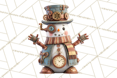Steampunk Christmas Clipart Santa Elf Reindeer Ornaments Product Image 2