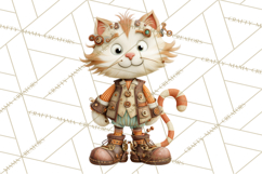 Steampunk Christmas Clipart Santa Elf Reindeer Ornaments Product Image 3