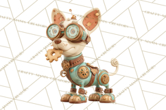 Steampunk Christmas Clipart Santa Elf Reindeer Ornaments Product Image 4