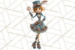 Steampunk Christmas Clipart Santa Elf Reindeer Ornaments Product Image 2