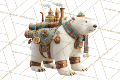 Steampunk Christmas Clipart Santa Elf Reindeer Ornaments Product Image 3