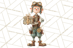 Steampunk Christmas Clipart Santa Elf Reindeer Ornaments Product Image 4