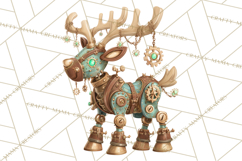 Steampunk Christmas Clipart Santa Elf Reindeer Ornaments Product Image 5