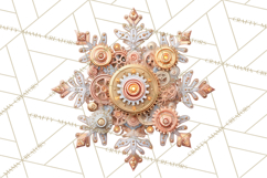 Steampunk Christmas Clipart Santa Elf Reindeer Ornaments Product Image 2