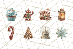 Steampunk Christmas Clipart Santa Elf Reindeer Ornaments Product Image 5
