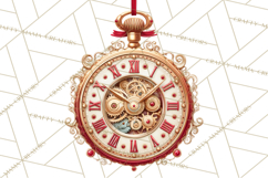 Steampunk Christmas Clipart Santa Elf Reindeer Ornaments Product Image 5